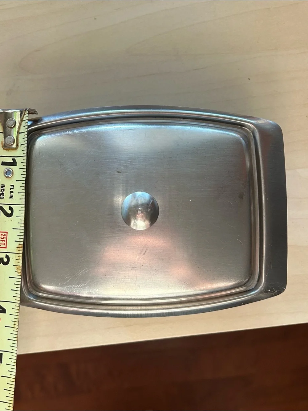 Vintage Mid Century Stainless Steel Butter Dish Atomic Sunburst
